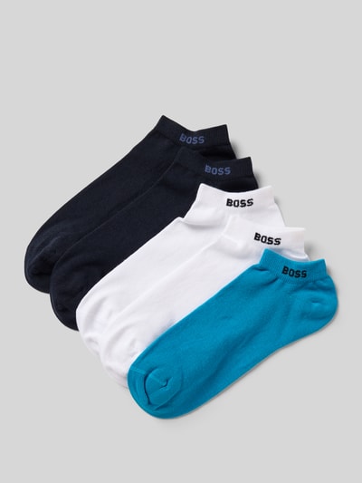 BOSS Sneakersokken van katoenmix in een set van 5 paar Aquablauw - 1