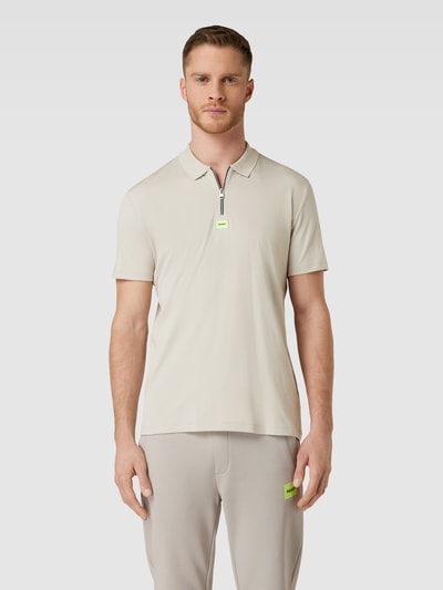 HUGO Regular fit poloshirt met labelpatch, model 'Deresom' Steengrijs - 4