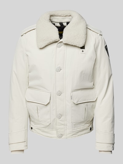 Blauer Usa Jacke mit Label-Patch Modell 'RIVER' Offwhite 1