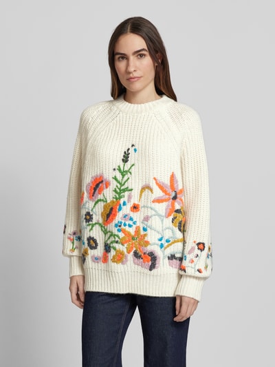 Essentiel Wollen pullover met stitchingdetails Ecru - 4