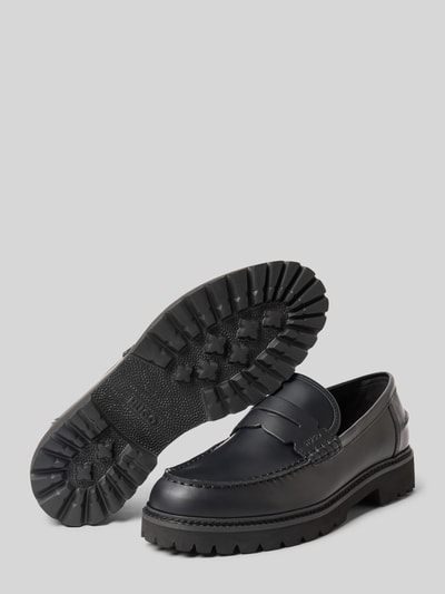 HUGO Instappers van echt runderleer, model 'DRAVEN'' Zwart - 7