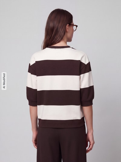 s.Oliver RED LABEL relaxed fit sweatshirt van katoenmix Donkerbruin - 5