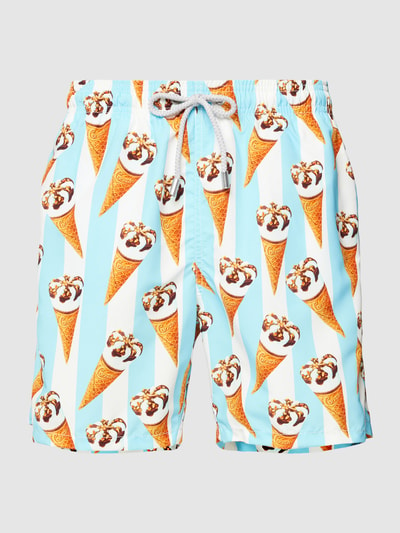 MC2 Saint Barth Badehose mit Allover-Print Modell 'GUSTAVIA' Tuerkis 1