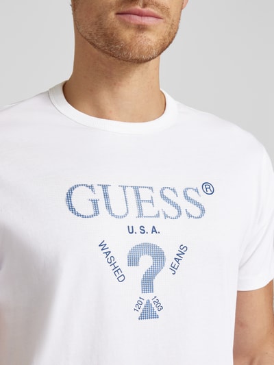 Guess T-shirt met labelprint Wit - 3