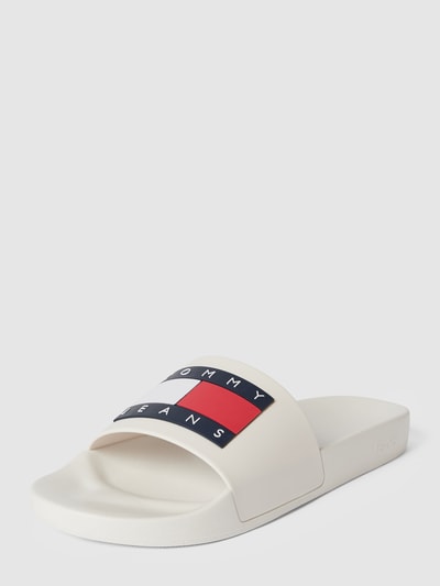 Tommy Jeans Slides mit Label-Patch Modell 'POOL' Offwhite 2