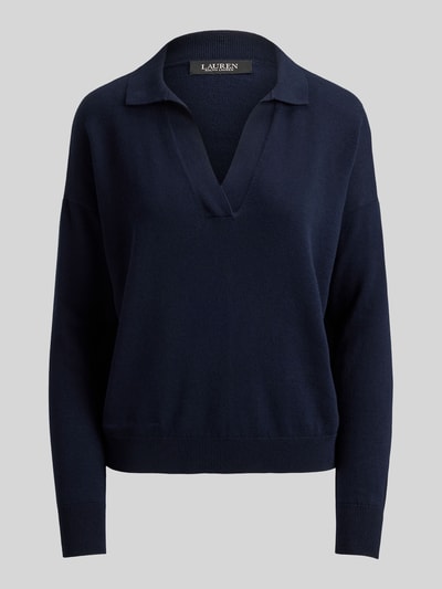 Lauren Ralph Lauren Relaxed Fit Pullover aus Baumwoll-Mix mit Polokragen Marine 2