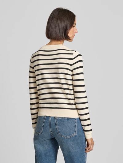 Vero Moda Regular Fit Strickjacke aus Viskose-Mix Modell 'SABA' Offwhite 5