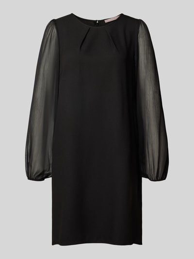Produktfoto, Minikleid mit semitransparenten Ärmeln von Christian Berg Woman Selection, gerader Schnitt, schwarze Farbe, glatte Textur