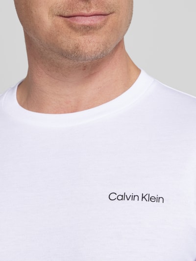 CK Calvin Klein T-Shirt mit Label-Print Weiss 3