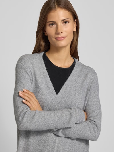 Vero Moda Relaxed fit cardigan met steekzakken, model 'DOFFY' Lichtgrijs gemêleerd - 3
