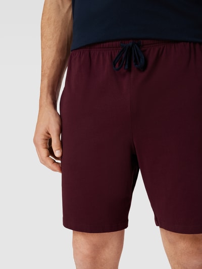 BOSS Sweatshorts mit Label-Stitching Modell 'MIX&MATCH' Aubergine 3