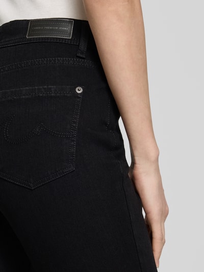 Cambio Jeansy barwione o kroju skinny fit z dodatkiem streczu model ‘PARLA’ Czarny 3