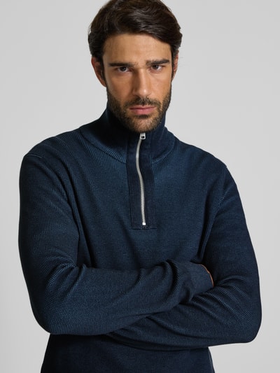 Marc O'Polo Regular Fit Troyer aus reiner Baumwolle Marine 3