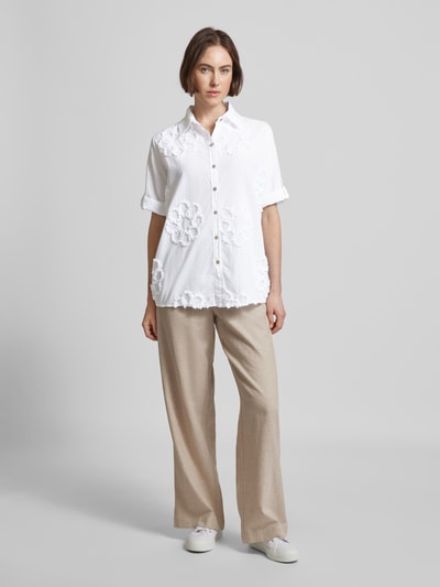 ZABAIONE Overhemdblouse met motiefstitching, model 'Mi44ra' Wit - 1