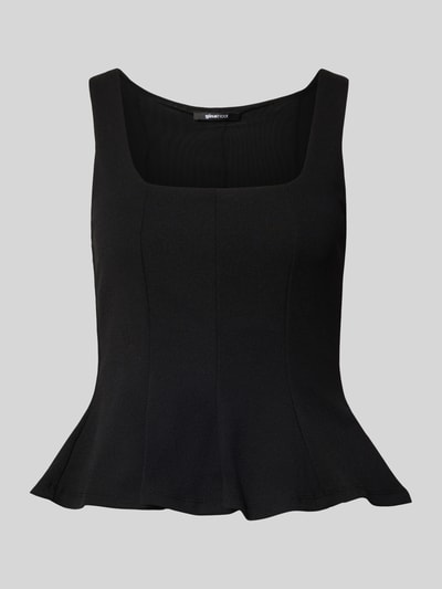 Produktfoto, Slim Fit Top in Falten-Optik von Gina Tricot, elastyczna mieszanka materiałów, krój slim fit, bez rękawów, długość tyłu w rozmiarze S: 50 cm