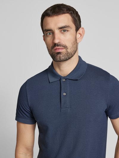 Geox Slim Fit Poloshirt mit Strukturmuster Marine 3