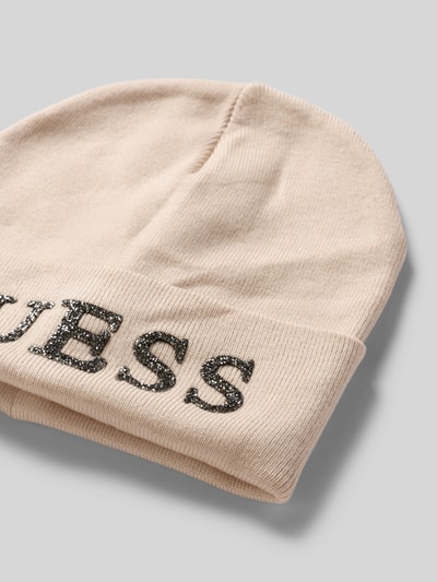 Guess Czapka beanie z mieszanki wiskozy Jasnoróżowy 2