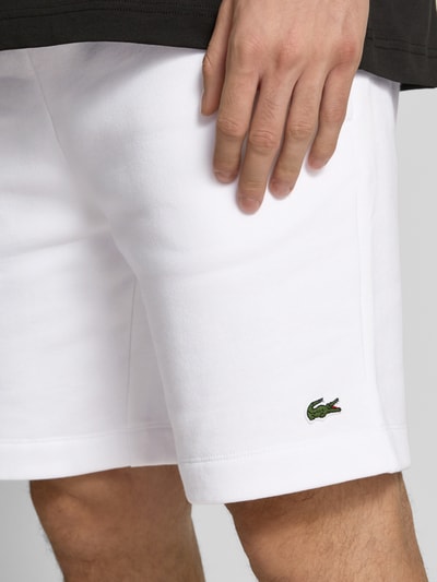 Lacoste Regular fit sweatshorts met labelbadge Wit - 3