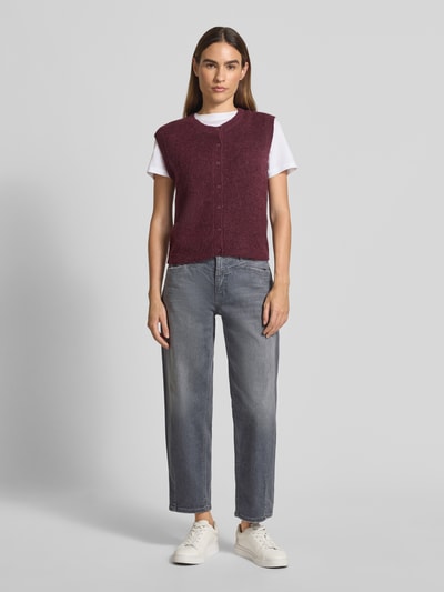 Cambio Straight fit jeans met siernaden, model 'Elin' Lichtgrijs gemêleerd - 1