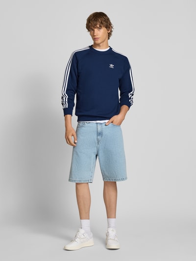 adidas Originals Sweatshirt met labelstitching Marineblauw - 1