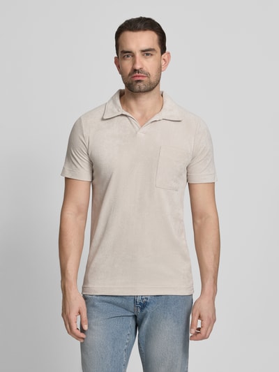Lindbergh Relaxed Fit Poloshirt mit V-Ausschnitt Hellgrau 4
