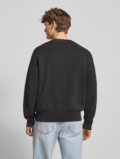 Pegador Oversized gebreide pullover met logo en ronde hals Zwart - 5
