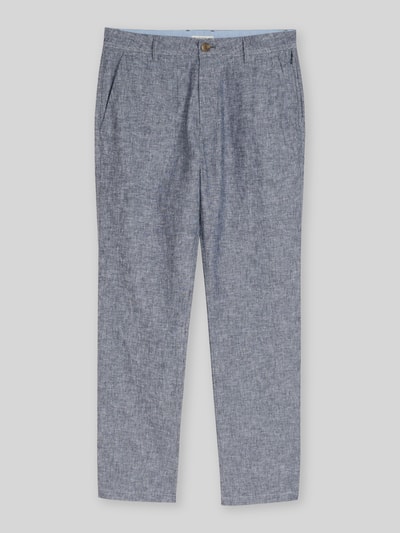Tom Tailor regular fit chino van linnen-katoenmix Donkerblauw gemêleerd - 2