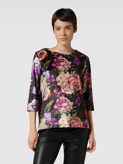 Christian Berg Woman Sweatshirt met bloemenmotief Zwart - 4