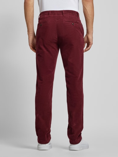 Tommy Hilfiger Regular fit corduroy broek met riemlussen, model 'DENTON' Bordeaux - 5