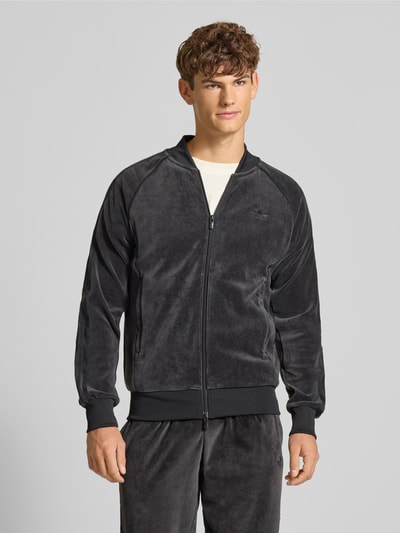 adidas Originals Bluza rozpinana z wyhaftowanym logo i zamkiem błyskawicznym dwustronnym Czarny 4