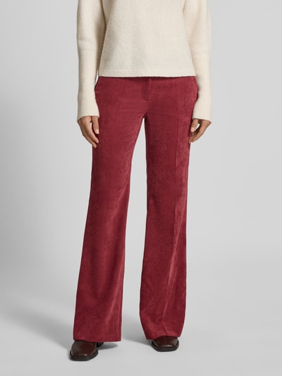 Luisa Cerano Wide Leg Hose mit Strukturmuster Kirsche 4