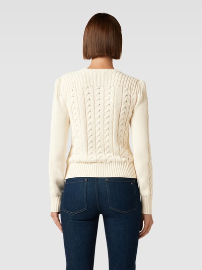 Lauren Ralph Lauren Gebreide pullover met kabelpatroon, model 'RACHANA' Offwhite - 5