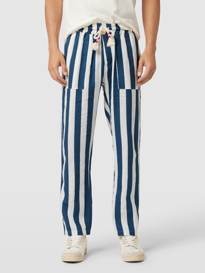 MC2 Saint Barth Leinenhose mit Streifenmuster Modell 'CALAIS' Marine 4