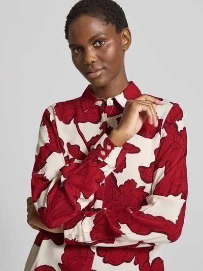 Soyaconcept Regular Fit Bluse aus Viskose mit verdeckter Knopfleiste Rot 3