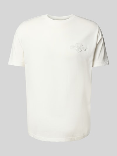 Gant Regular Fit T-Shirt mit Label-Stitching und Rundhalsausschnitt Offwhite 2