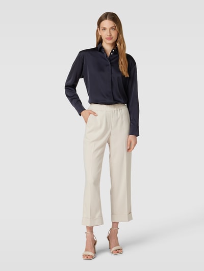 Christian Berg Woman Selection Bluse in Satin-Optik mit verdeckter Knopfleiste Marine 1