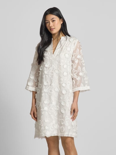 JOOP! Knielanges Kleid mit Taillengürtel Modell 'Delina' Offwhite 4