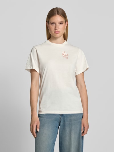 HUGO męski t-shirt o kroju regular fit z czystej bawełny model 'VINTAGE TEE_25' Złamany biały 4