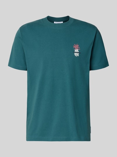 Produktfoto, Relaxed Fit T-Shirt aus reiner Baumwolle von Marc O'Polo Denim in dunklem Türkis, Rundhals, Motiv-Print, Heavy Rough Jersey
