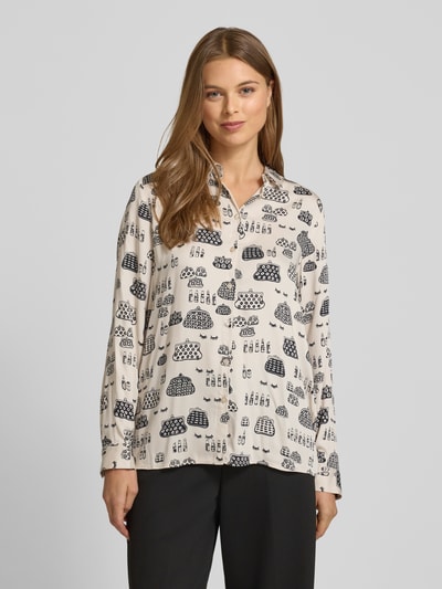 Milano Italy Bluzka koszulowa z listwą guzikową Beżowy 4