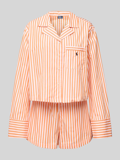 Polo Ralph Lauren Pyjama mit Logo-Stitchings und Knopfleiste Orange 1
