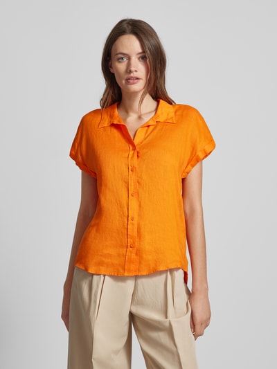 s.Oliver RED LABEL Linnen blouse in effen design Oranje - 4