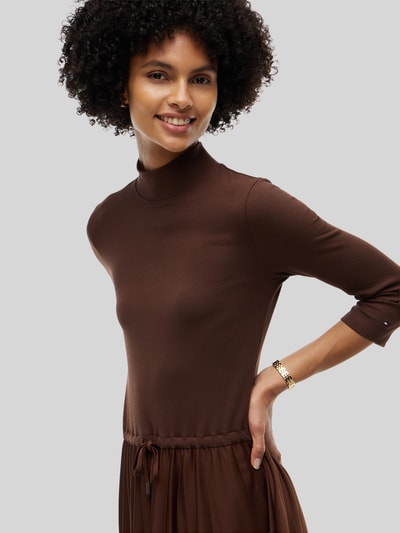 Tommy Hilfiger Slim fit vrijetijdsjurk van viscosemix Donkerbruin - 3