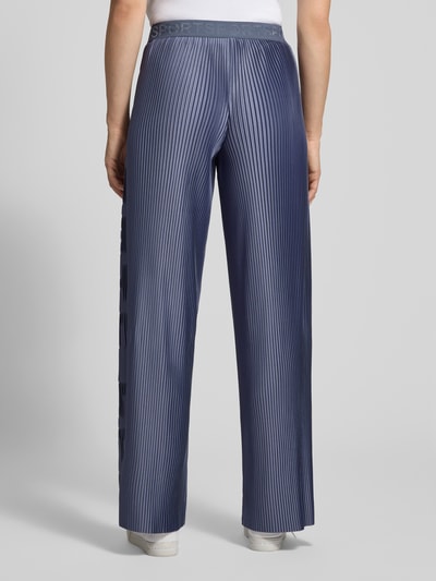Marc Cain Weite Hose mit Plisseefalten und elastischem Bund Rauchblau 5