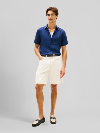 Tommy Hilfiger Koszula z krótkim rękawem o kroju regular fit z czystego lnu Ciemnoniebieski 1