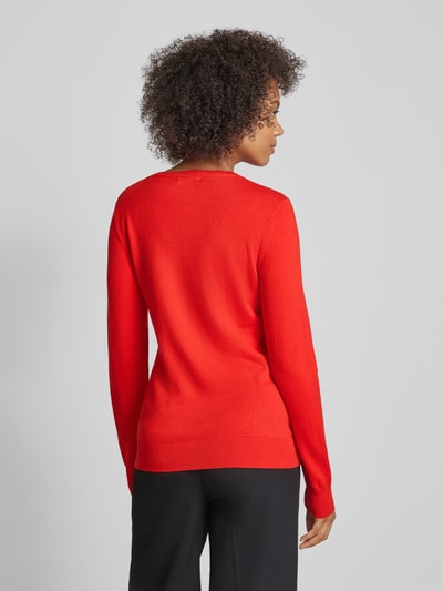 Christian Berg Woman Regular fit gebreide pullover met ribboorden Rood - 5