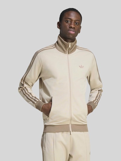 adidas Originals Slim Fit Sweatjacke aus Baumwoll-Mix mit Stehkragen Sand 4
