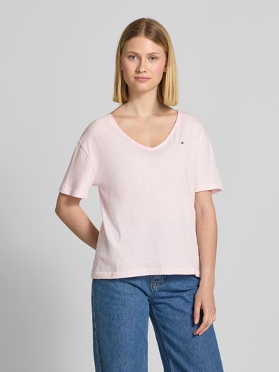 Tommy Hilfiger Regular fit T-shirt van puur katoen Roze - 4