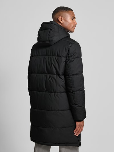 Christian Berg Men Steppmantel mit Kapuze und Eingrifftaschen Black 5