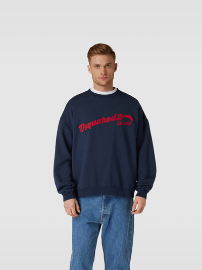 Dsquared2 Loose Fit Sweatshirt mit Label-Print Marine 4